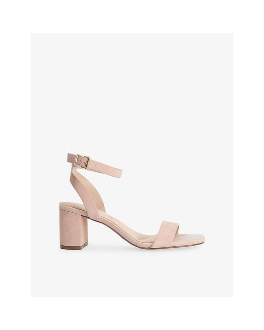 Dune Pink Medina Heeled Suede Sandals