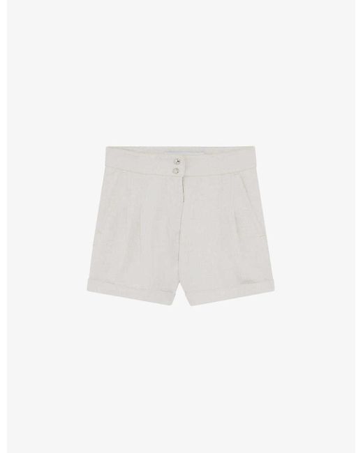 IRO White Canva High-rise Cotton-blend Shorts