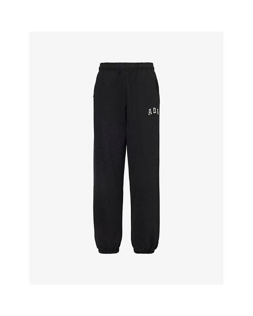 ADANOLA Black Straight-leg Organic Cotton-jersey jogging Botto