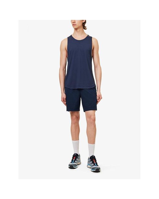 lululemon athletica Blue License To Train Scoop-neck Stretch Recycled-polyester-blend Top for men