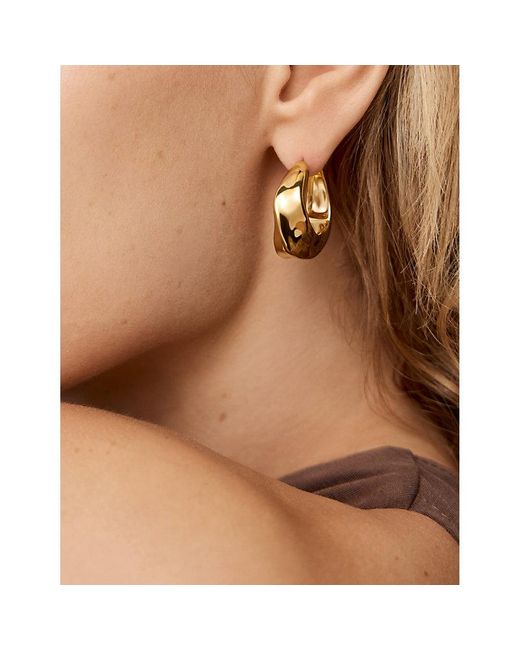 Monica Vinader Metallic Nomade Medium 18Ct Vermeil Hoop Earrings