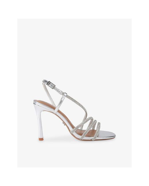Carvela Kurt Geiger White Paparazza Jewel Heeled Woven Sandals