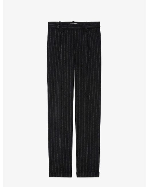Zadig & Voltaire Black Pura High-rise Pinstripe Stretch-woven Trousers