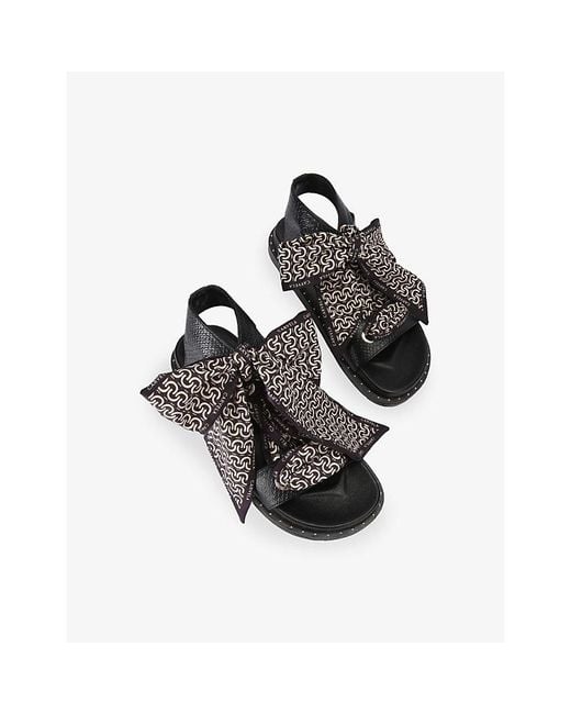 Carvela Kurt Geiger Black Sorrento Scarf Faux-Leather Sandals