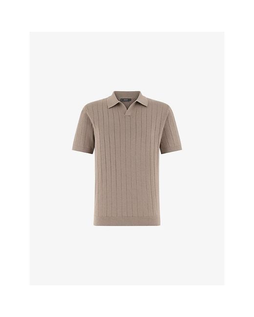 Boggi Natural Ribbed Relaxed-Fit Cotton And Silk Polo Shirt for men