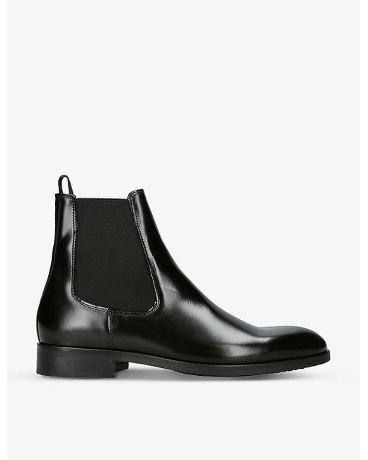 Kurt Geiger Black Hunter Patent-leather Chelsea Boots for men