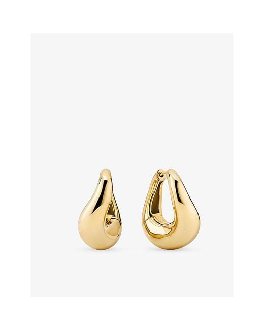 MEJURI Metallic Dôme Figure 18Ct Vermeil Hoop Earrings