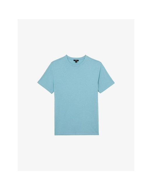 Reiss Blue Bless Crewneck Cotton-Jersey T-Shirt for men