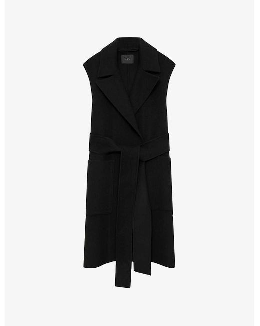 Joseph Black Garance Sleeveless Relaxed-fit Wool And Cashmere-blend Jacket