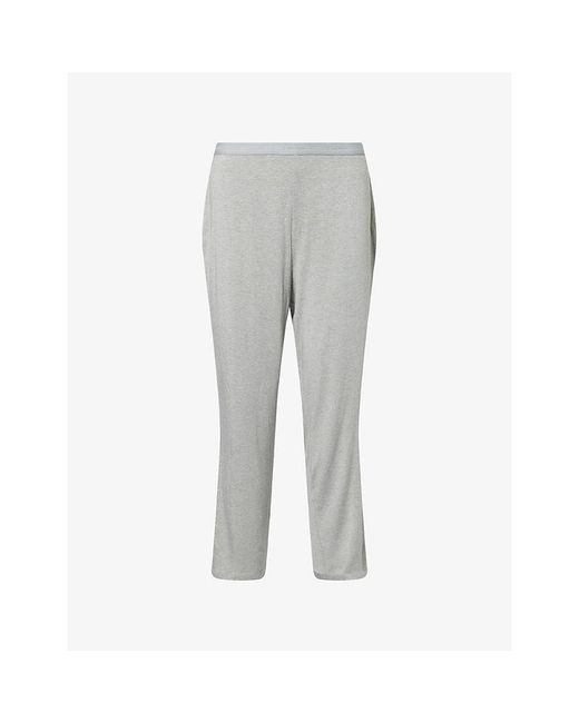 Calvin Klein Gray Ultra Soft Wide-Leg Stretch-Woven Pyjama Bottoms