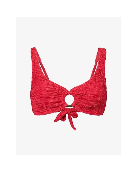 Cheap Monday Red Barbuda Ring Bikini Top