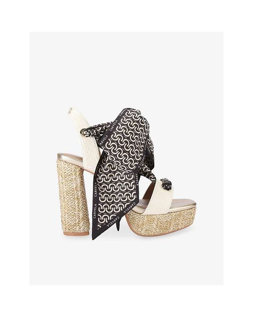 Carvela Kurt Geiger Multicolor Sorrento Scarf Woven Heeled Platform Sandals