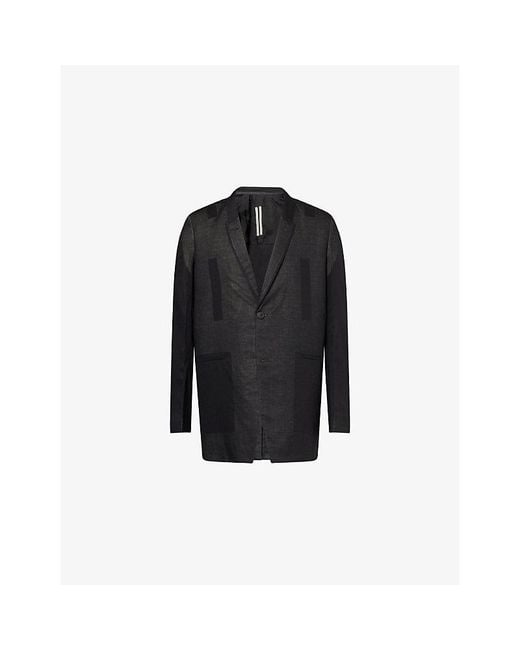 Rick Owens Black Concordian Semi-Sheer Cotton Jacket for men
