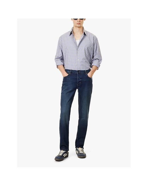 Neuw Blue Lou Slim Sunday Brand-Patch Straight-Leg Slim-Fit Stretch-Denim Blend Jeans for men