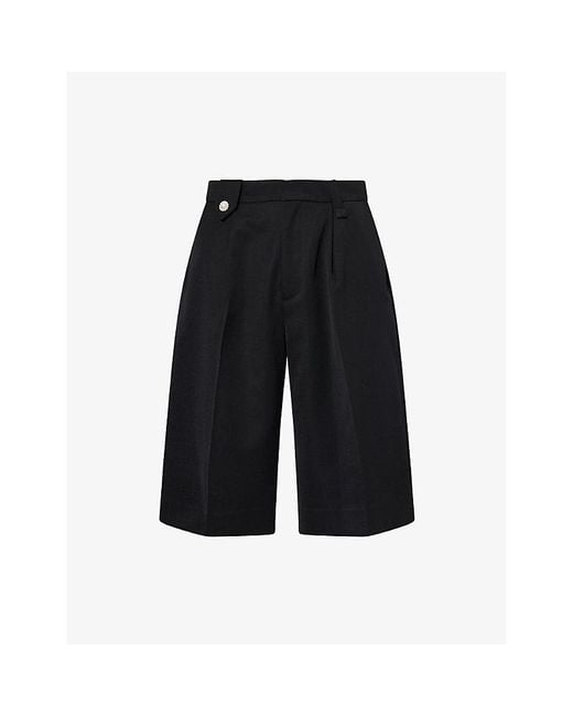 Simone Rocha Black Daisy Wide-Leg Woven Shorts for men