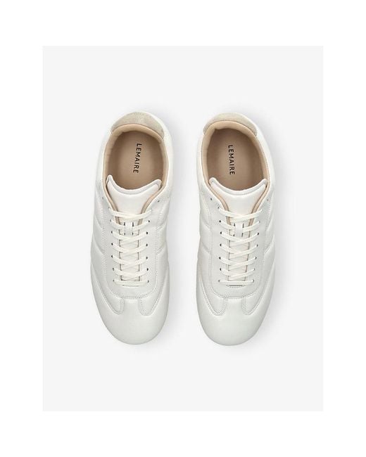 Lemaire White Soft Runner Leather Trainers for men