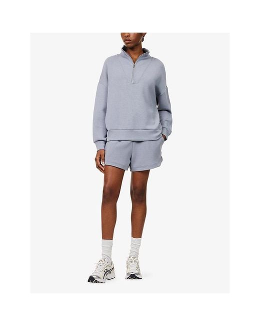 Varley Gray Hawley Half-Zip Stretch-Woven Sweatshirt