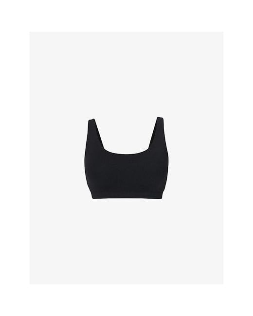Sweaty Betty Black All Day Scoop-Neck Stretch-Woven Bralette