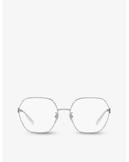 Gucci White gg1285o Square-frame Metal Optical Glasses for men