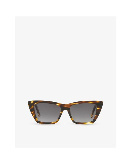 Saint Laurent Brown Sl276 Mica Cat-eye Frame Acetate Sunglasses