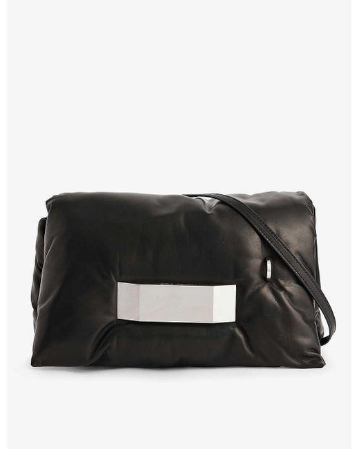 Rick Owens Black Big Pillow Quilted Leather Bag