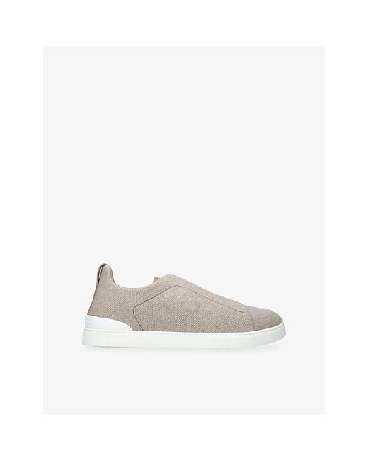 Zegna White Triple Stitch Oasi Cashmere Trainers for men