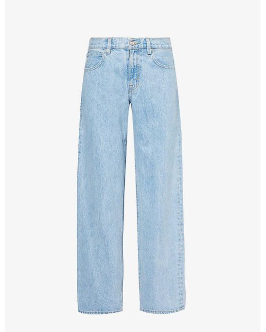 SLVRLAKE Denim Blue Skies Tess Wide-leg Mid-rise Jeans
