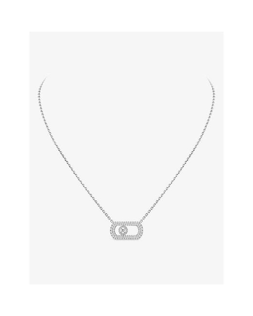 Messika Metallic So Move Pavé 18Ct And 0.65Ct Pendant Necklace