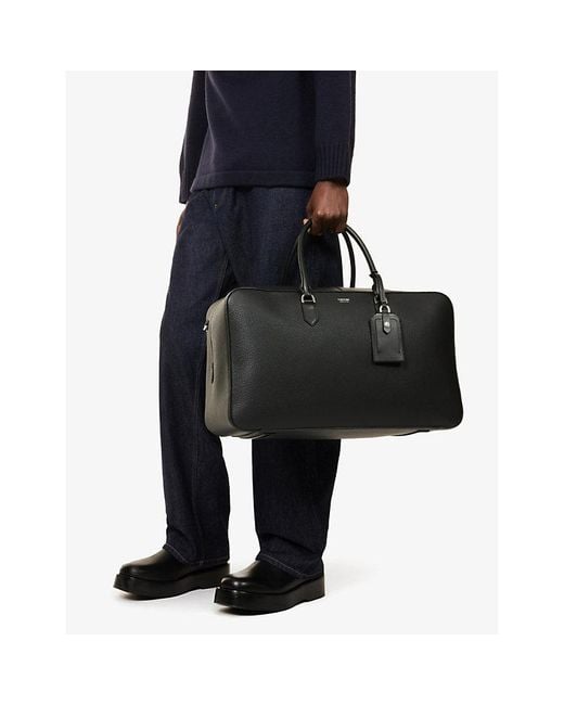 Tom Ford Black Elliot Leather Holdall for men
