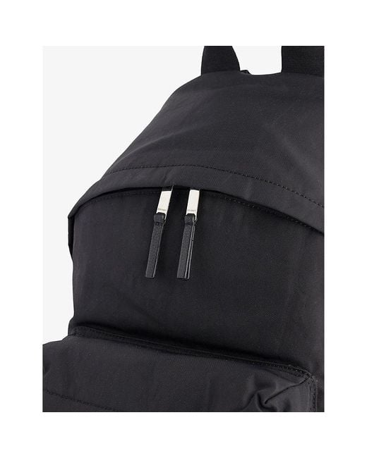 Palm Angels Black Monogram-patch Woven Backpack for men