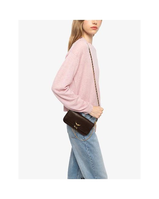 Zadig & Voltaire Brown Rock Nano Leather Clutch Bag