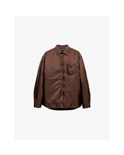 Prada Brown Long-Sleeve Re-Nylon Shirt for men