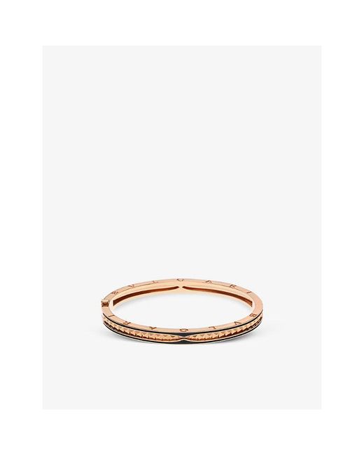 BVLGARI Multicolor B.zero1 18ct Rose-gold And Ceramic Bangle Bracelet S/