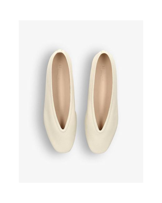 Le Monde Beryl Natural Luna Pointed-Toe Leather Pumps