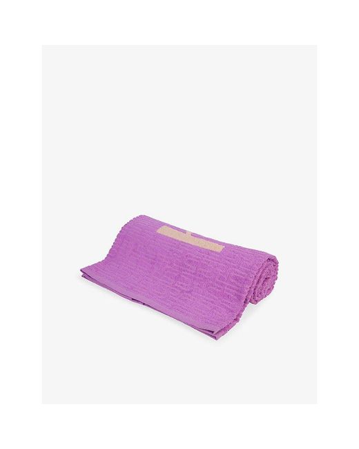Havaianas Purple Branded Textured Cotton Beach Towel