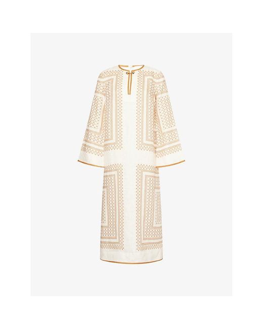 Zimmermann Natural Tunic Relaxed-Fit Linen Midi Dress