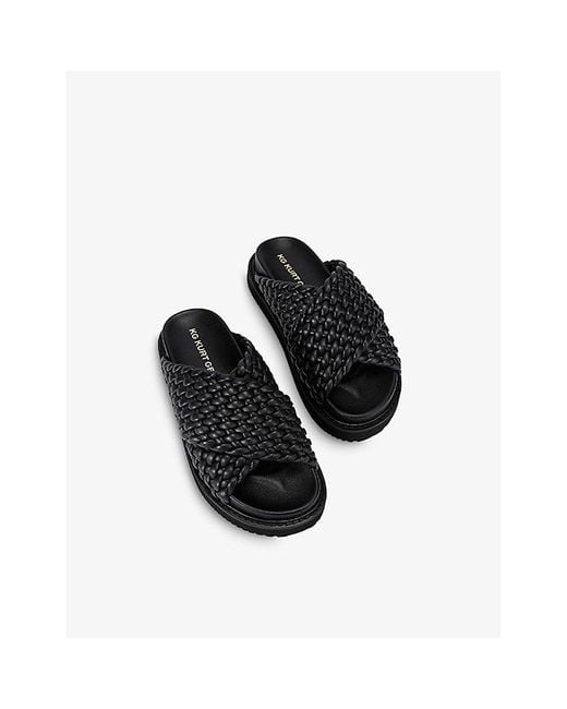 KG by Kurt Geiger Black Rosella Braided-Strap Faux Leather Sandals