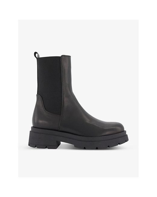 Dune Black Palmero Chunky-sole Leather Chelsea Boots