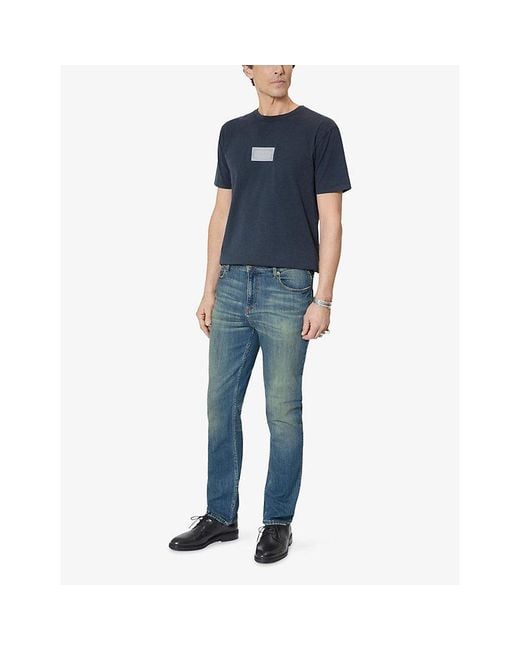 The Kooples Blue Slim-Leg Faded-Wash Denim Jeans for men