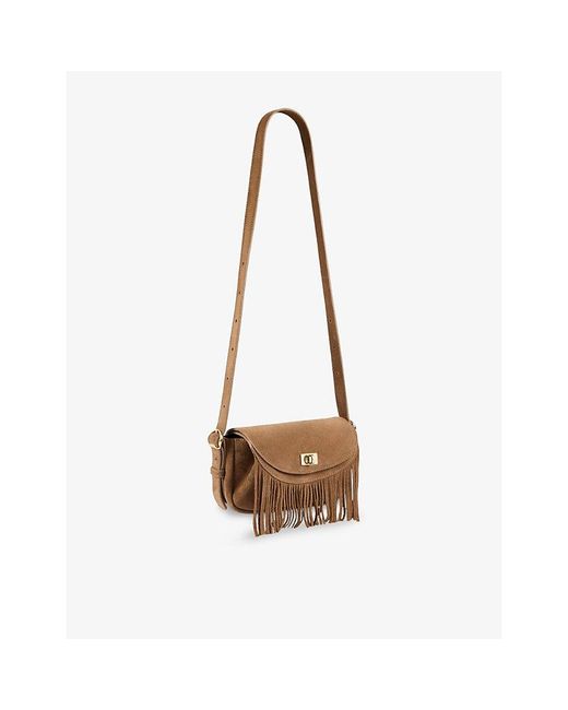 Sandro White Mini Mambo Suede Cross Body Bag