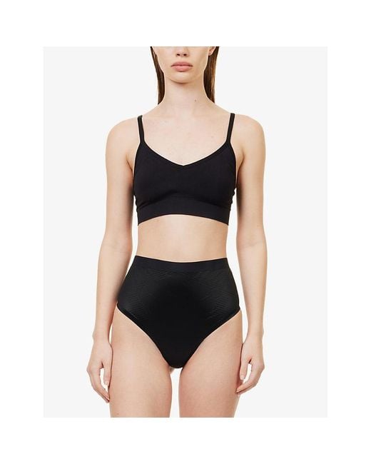 Spanx Black Shape Invisible Stretch-Woven Thong