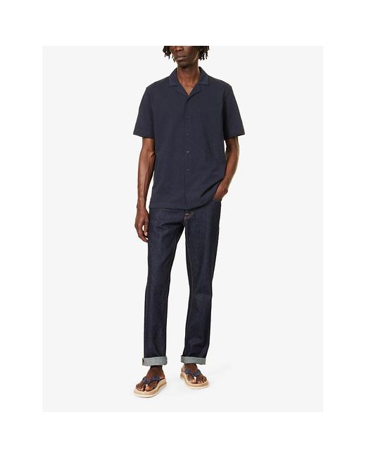 Sunspel Blue Spread-collar Regular-fit Cotton Shirt X for men
