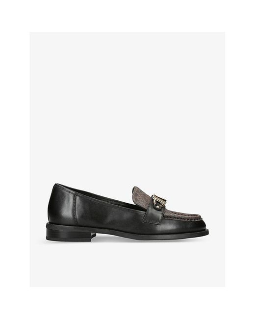 MICHAEL Michael Kors Black Teigan Logo-embellished Leather Loafers