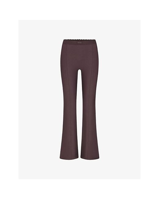Skims Purple Body High-Waist Flare Jersey Trousers