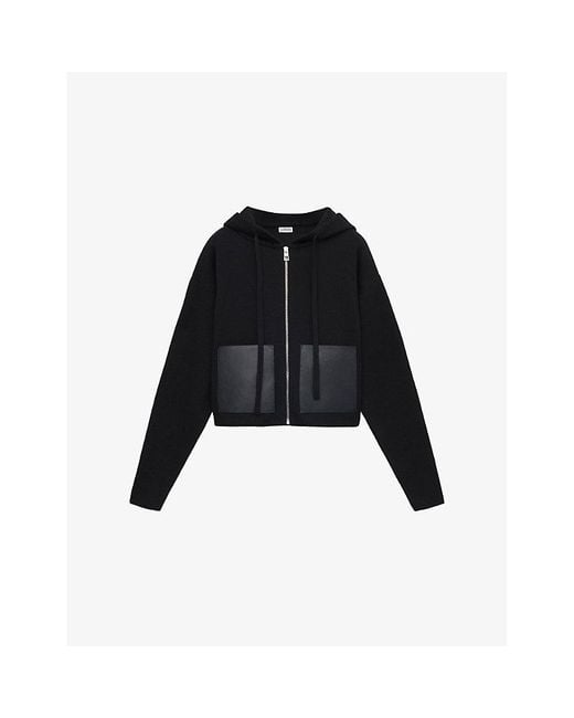 Loewe Black Hooded Patch-Pocket Wool Blend Hoody