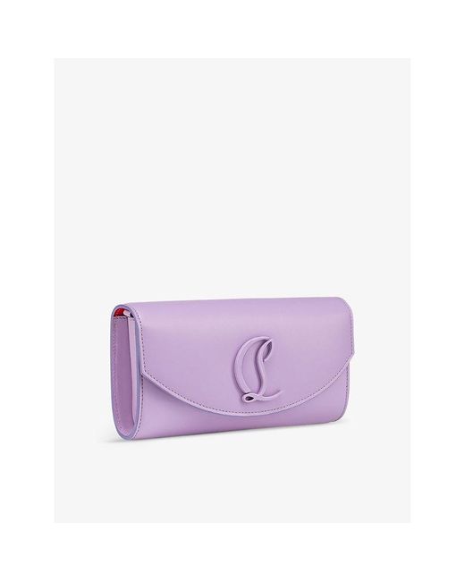 Christian Louboutin Purple Loubi54 Leather Wallet-on-chain