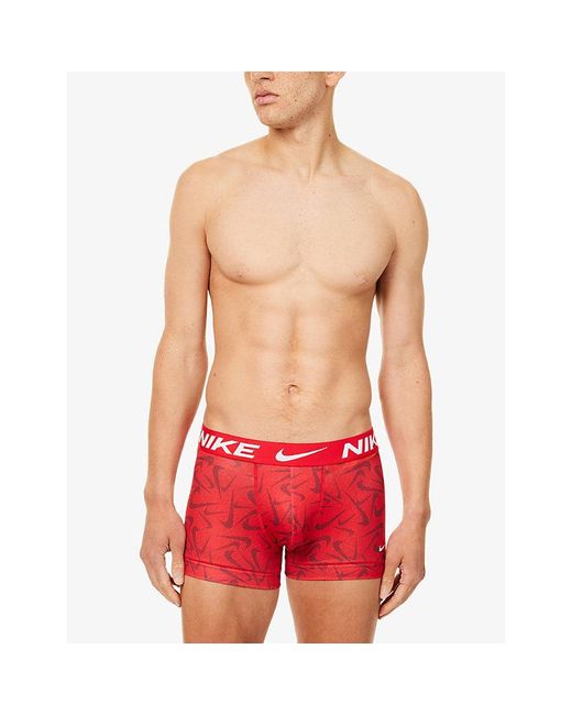 Nike Blue Essential Micro Pack Of Three Jersey Trunks for men