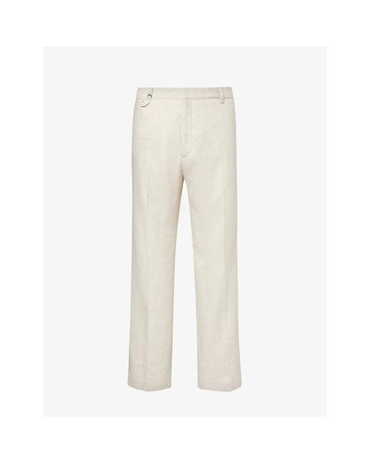 Jacquemus Natural Le Pantalon Melo Straight-leg Linen-blend Trousers for men