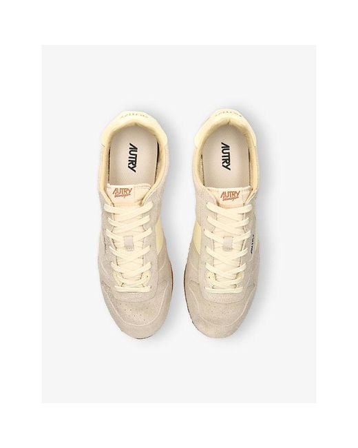 Autry White Windspin Low-Top Suede Runner Trainers for men