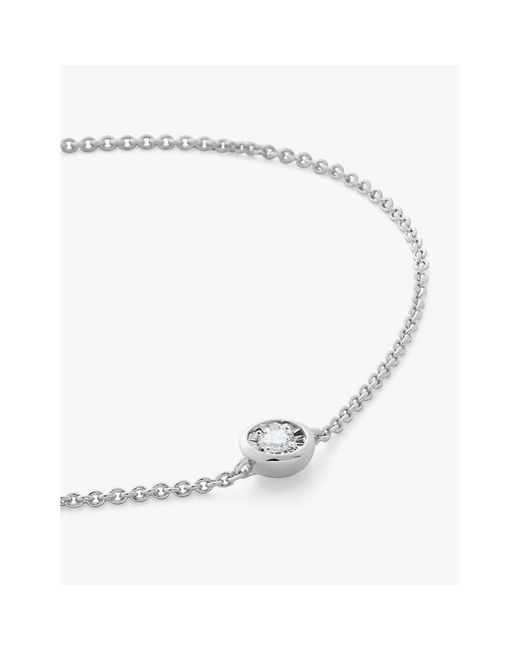 Monica Vinader White Solitaire Sterling- And 0.06Ct Lab-Grown Diamond Bracelet